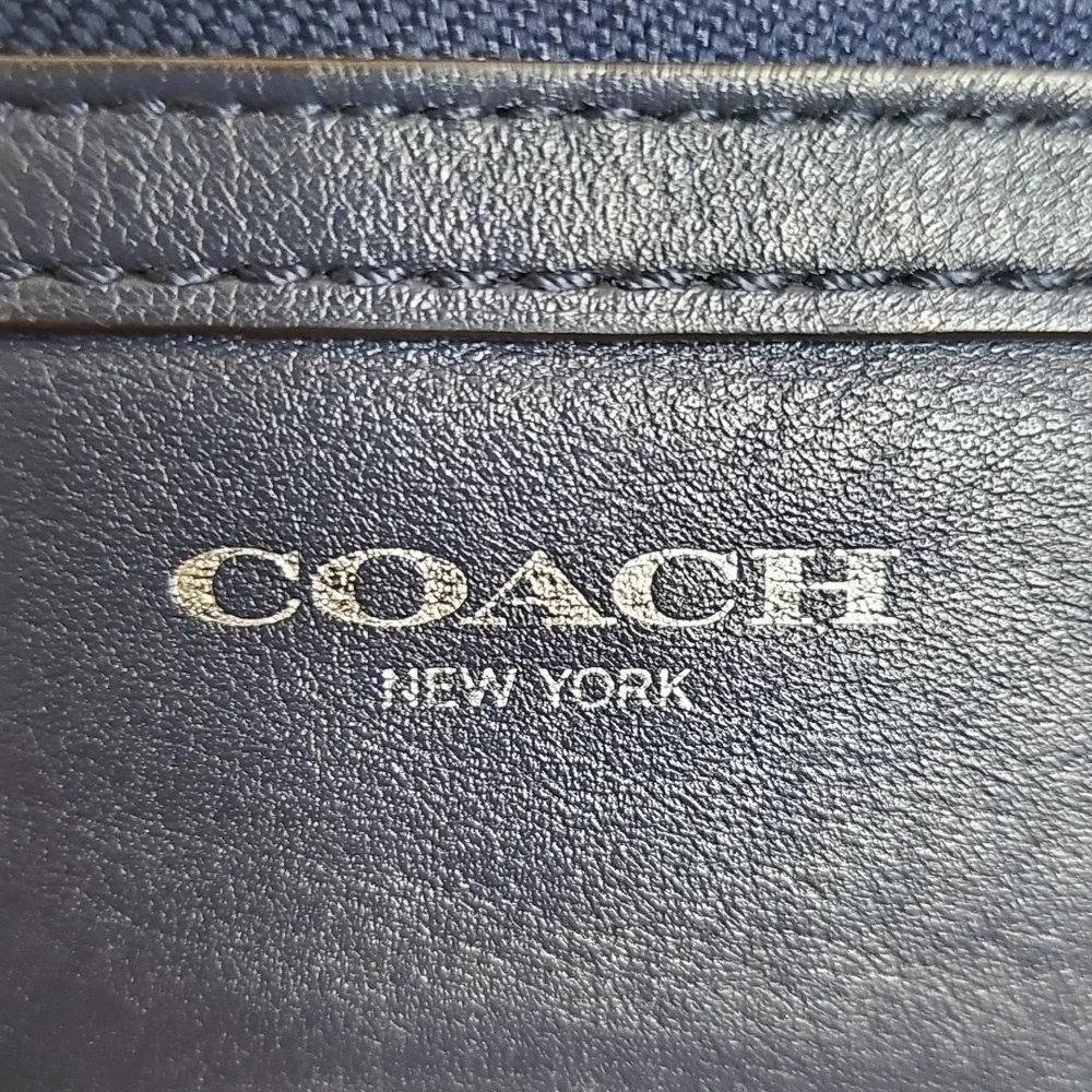 Coach 2012 Romy Top Handle Bag Navy And Chartreuse Perforated